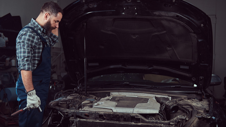 mechanic man uniform repairing car garage service station 1